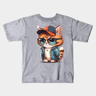 Cool Cat Style: Feline Urban Adventure Kids T-Shirt
